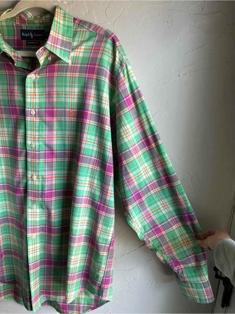Polo Ralph Lauren Plaid Button Up Shirt Classic Fit Cotton Prep Ivy Mens Large